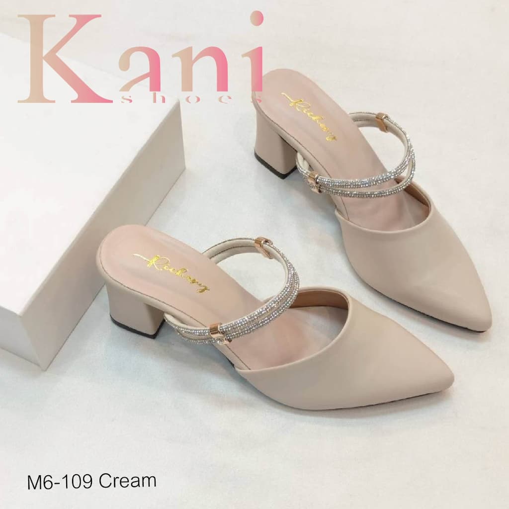 New!!!งานพรีเมี่ยม รองเท้าส้นสูงใส่ได้ทั้งรัดส้นและแบบสวม หนัง PU อย่างดี พื้นรองเท้ามีตัวรับเท้า รูปที่ 5