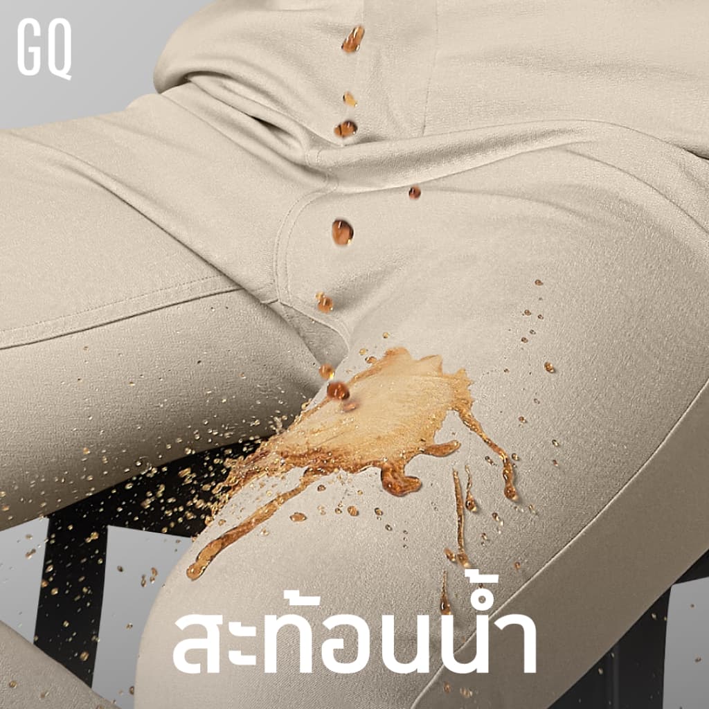 GQ Perfect Stretch Light Chino กางเกงชิโน กางเกงดีดี ผ้ายืดเบาสบาย กางเกงขายาวสำหรับผู้ชาย สีเบจ รูปที่ 4