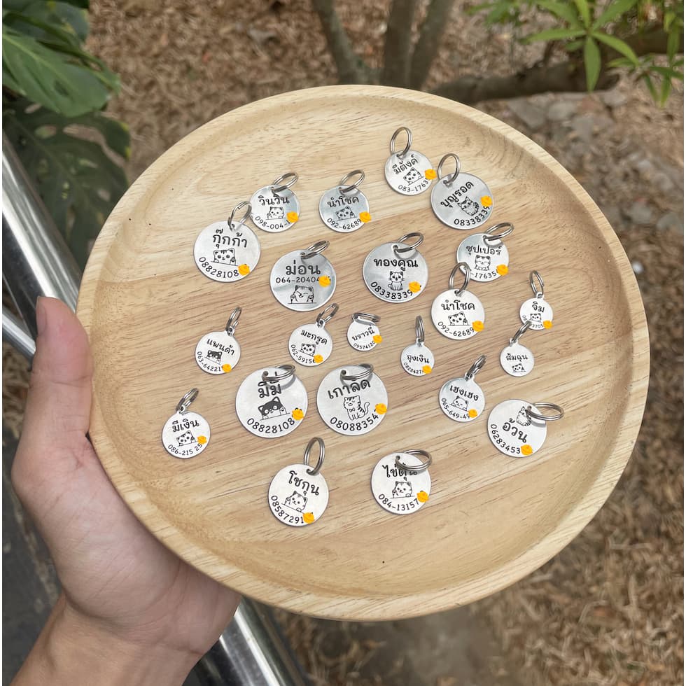 ป้ายชื่อแมว เก็บปลายทางได้ สลักชื่อฟรี ติดทนถาวร รับประกันไม่หลุดลอก ปลอกคอแมว ป้ายชื่อสัตว์เลี้ยง รูปที่ 8
