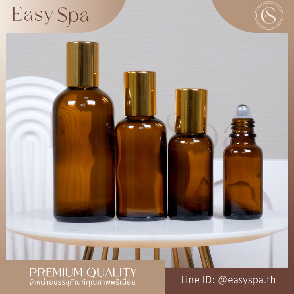 ขวดลูกกลิ้ง รีฟิลได้ หัวลูกกลิ้งสแตนเลส ขวดแก้วอโรม่า ขวดหยด 5ml 10ml 15ml 20ml 30ml 50ml 100ml ลูกกลิ้ง โรลออน รูปที่ 1