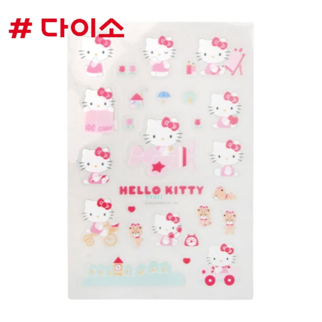 Daiso korea Hello kitty สติ๊กเกอร์ เกาหลี ไดโซะ ตกแต่ง ไดอารี่ เฟรมการ์ด รูปที่ 4