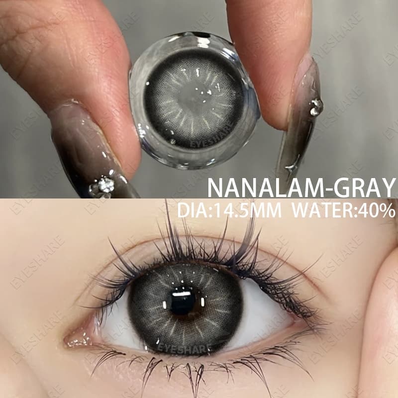 Lens Fine NANALAM คอนแทคเลนส์สีใหม่ มาพร้อมตลับใส่เลนส์ ใช้ได้ 1 ปี ตาโต 14.5mm สีน้ำตาล ฟ้า เทา รูปที่ 7