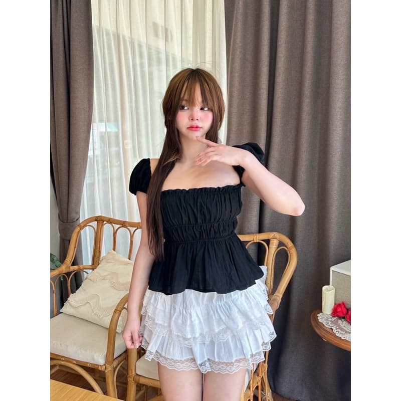 Levenn.bkk • Nanny Crop เสื้อแขนตุ๊กตา เนื้อผ้ามีแท็กเจอร์ ทรงสวย รูปที่ 3