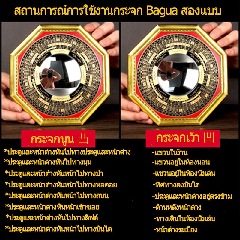 กระจกแปดเหลี่ยม กระจก8เหลี่ยม สิงห์คาบดาบ โป๊ยข่วย กระจกแปดเหลี่ยมเว้า-นูน แก้เคล็ดฮวงจุ้ย รูปที่ 3