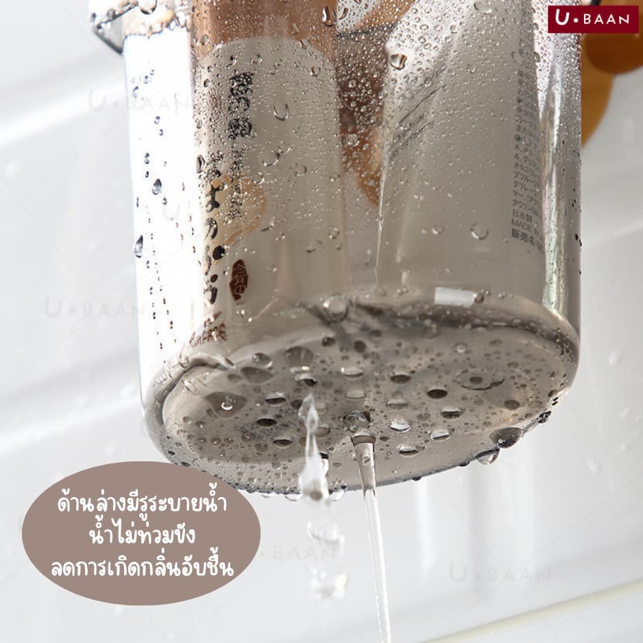 UBAAN ที่ใส่แปรงสีฟัน ที่วางแปรงสีฟัน ยาสีฟัน หมีน้อย ติดตั้งง่าย แบบไม่เจาะ สำหรับใส่อุปกรณ์ในห้องน้ำ มีรูระบายน้ำลดการ รูปที่ 7