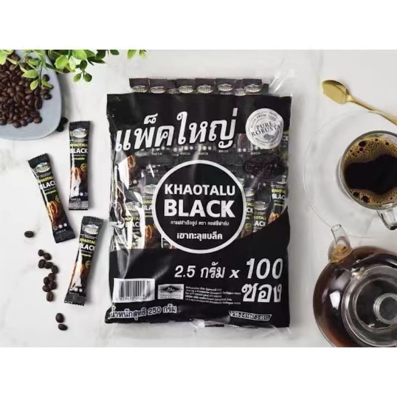 กาแฟดำ Khotalu Black coffee ขนาด 2.5gx100 ซอง รูปที่ 1