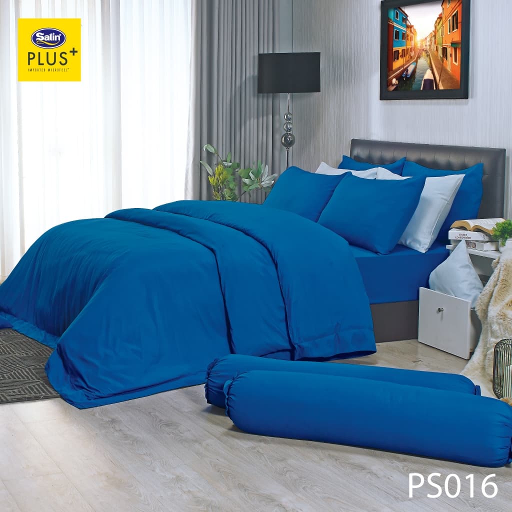 Satin Plus ใหม่นุ่มมาก ชุดผ้าปู 3.5 ฟุต3ชิ้น+ผ้านวม60"x80" Solid PS รูปที่ 5