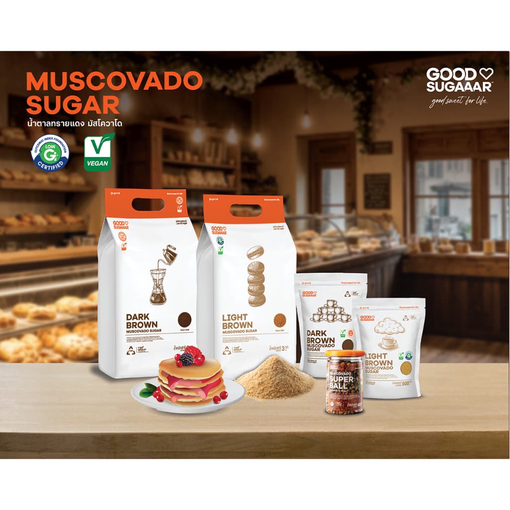 ขนาดใหม่ !! 3 kg น้ำตาลทรายแดง ไลท์ บราวน์ มัสโควาโด Light Brown Muscovado Sugar 3 kg รูปที่ 6