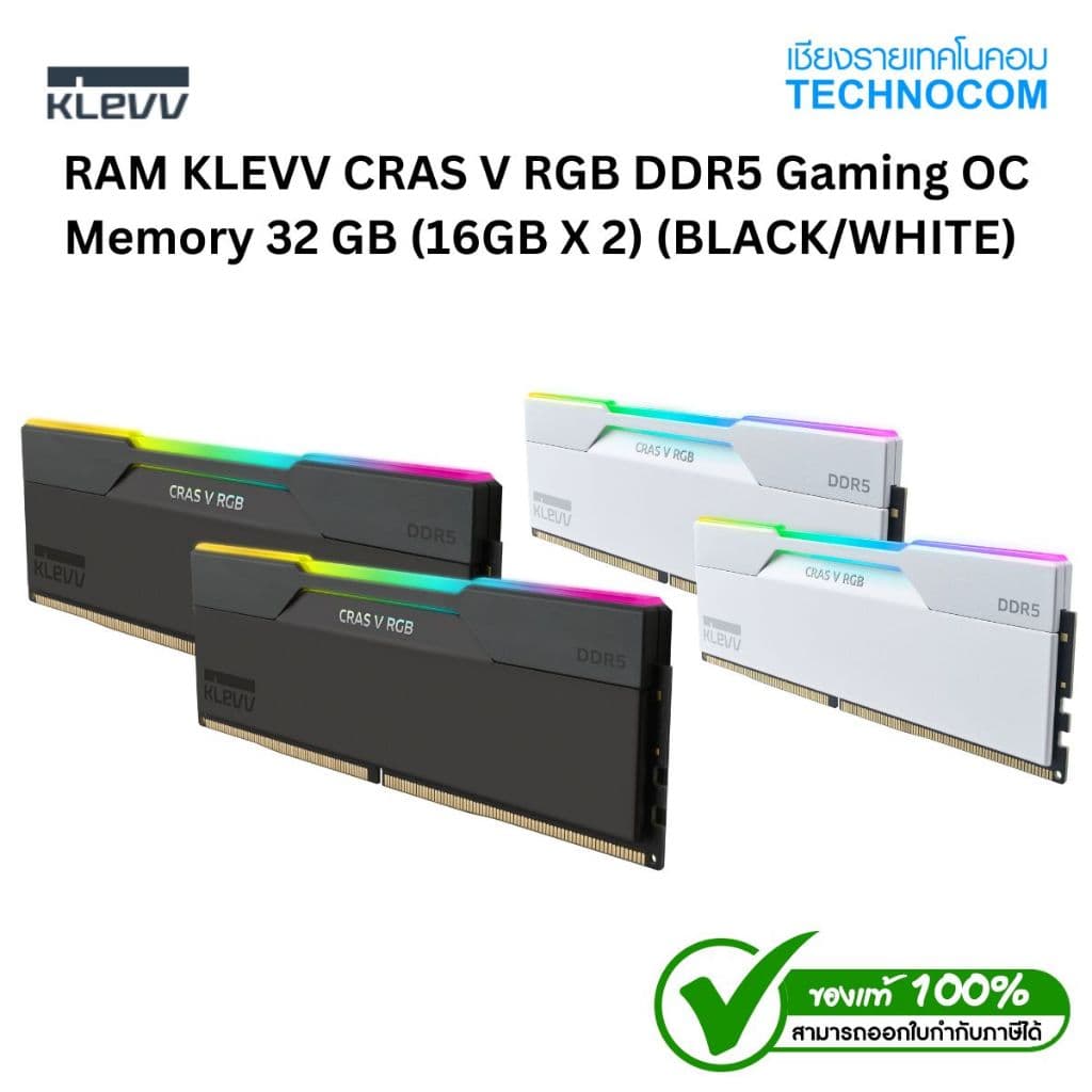 KLEVV CRAS V RGB DDR5 Gaming OC Memory - 32GB 6000MHz รูปที่ 1