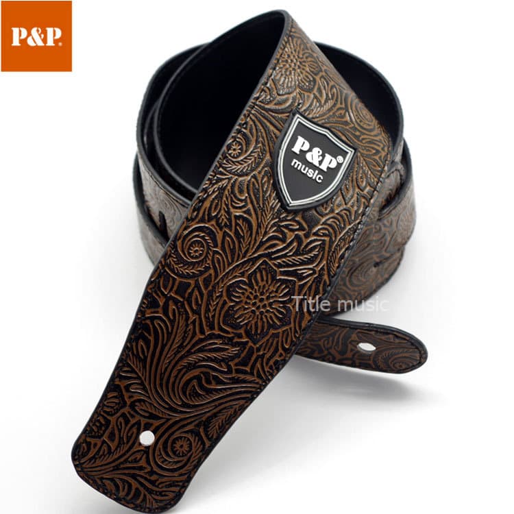 สายสะพายกีต้าร์ P&P Music หนังPU เกรดพรีเมี่ยม ลายสวย ปรับขนาดความยาวได้ ฟรีปิ๊กกีต้าร์ พร้องส่ง รูปที่ 2