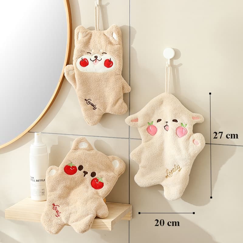 ShopAt.Two ผ้าเช็ดมือแบบแขวน ผ้าเช็ดหน้า ลายการ์ตูนน่ารัก หนา นุ่ม ซับน้ำดี รูปที่ 4