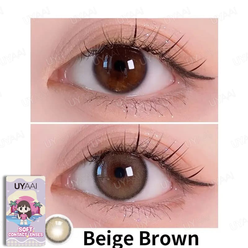 คอนแทคเลนส์ UYAAI Mini Olivia Charcoal Gray / Light Brown / OMG Brown ขนาดมินิ ลายฮิต ขายดีมาก -300】 รูปที่ 6