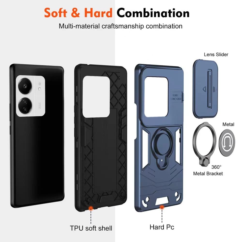 Ring เคสสไลด์กล้อง Case Oppo A6T A6 A6X F31 A6Pro A5I A5 A5X A5Pro A3 A3X Reno11F กันกระแทก เคสขาตั้ง แม่เหล็ก รูปที่ 3