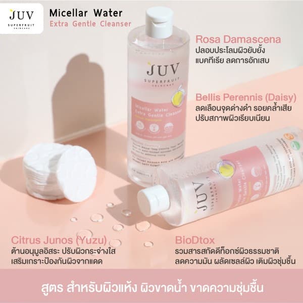 JUV Micellar Water Extra Gentle Cleanser 500 ml รูปที่ 5