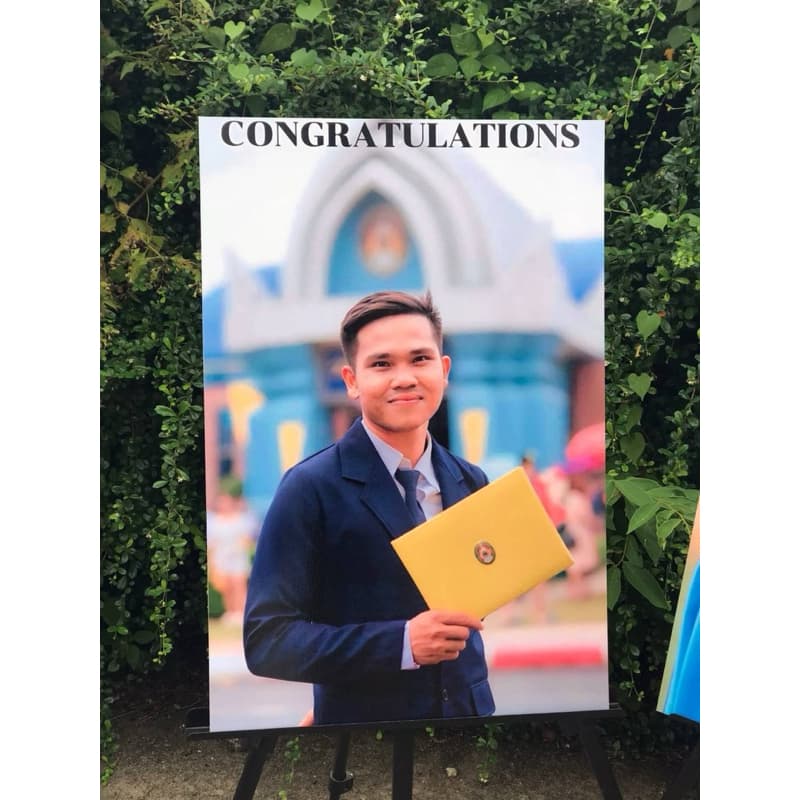 กรอบลอยโฟโต้ 1แถม1 บอร์ดไดคัท 60x40 ซม. ของขวัญวันเกิด รับปริญญา งานแต่ง งานเกษียณ รูปที่ 7