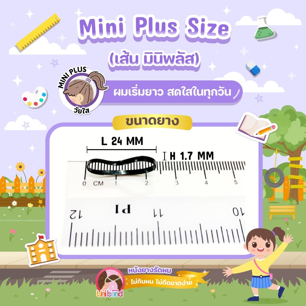 Uniband หนังยางรัดผม ไม่กินผม ไม่ดีดขาดง่าย TPU Mini Plus Size : Orange รูปที่ 4