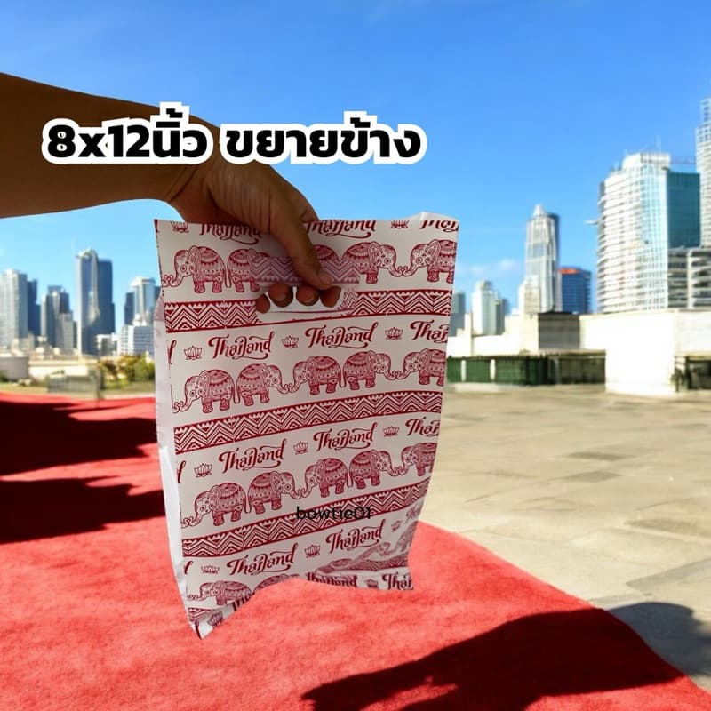 โรงงานเองถุงแฟชั่นลายช้าง เลือกสีได้หูเจาะ พิมพ์2ด้าน ขยายข้าง เนื้อดี ได้เยอะ รูปที่ 5