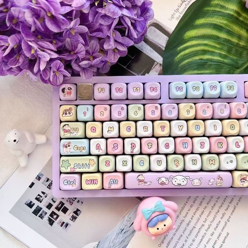 คีย์แคปชินจัง keycap ปุ่มกด129ชิ้น แบบถุงมี115คีย์ ชุดใหญ่ DIY ปรับแต่ง MOAสูง รูปที่ 3