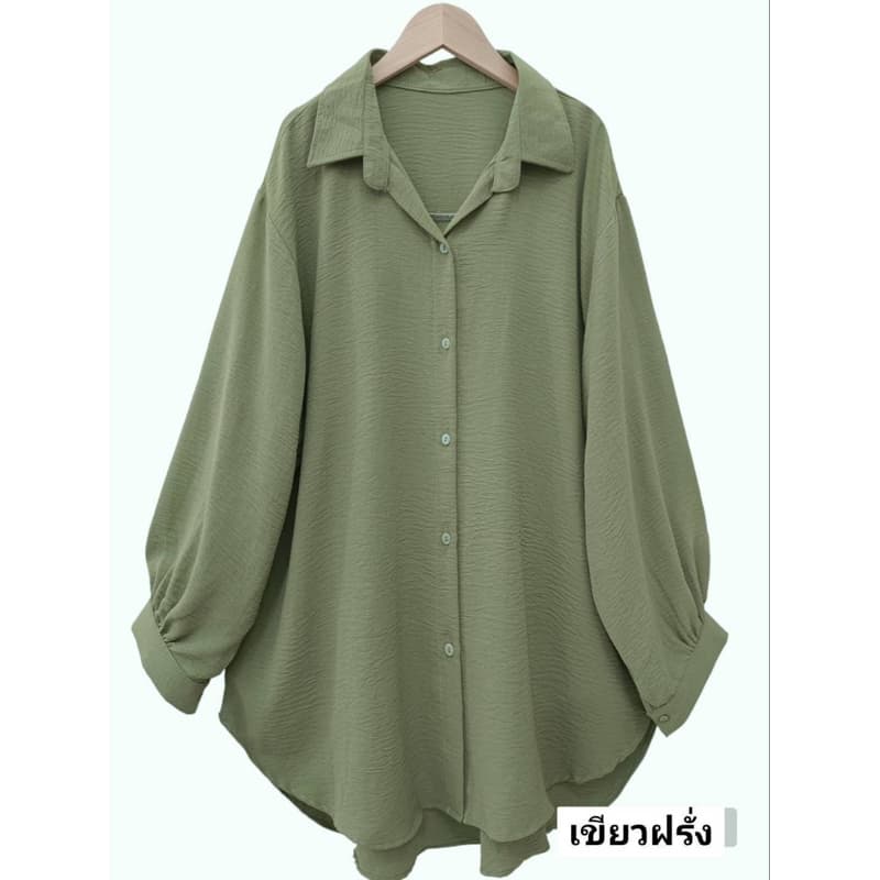 เสื้อเชิ๊ตคอปกบิ๊กไซส์ เสื้อเชิ๊ตทำงานคนอ้วน เสื้อเชิ๊ตสีดำ อก 46-54นิ้ว รูปที่ 2