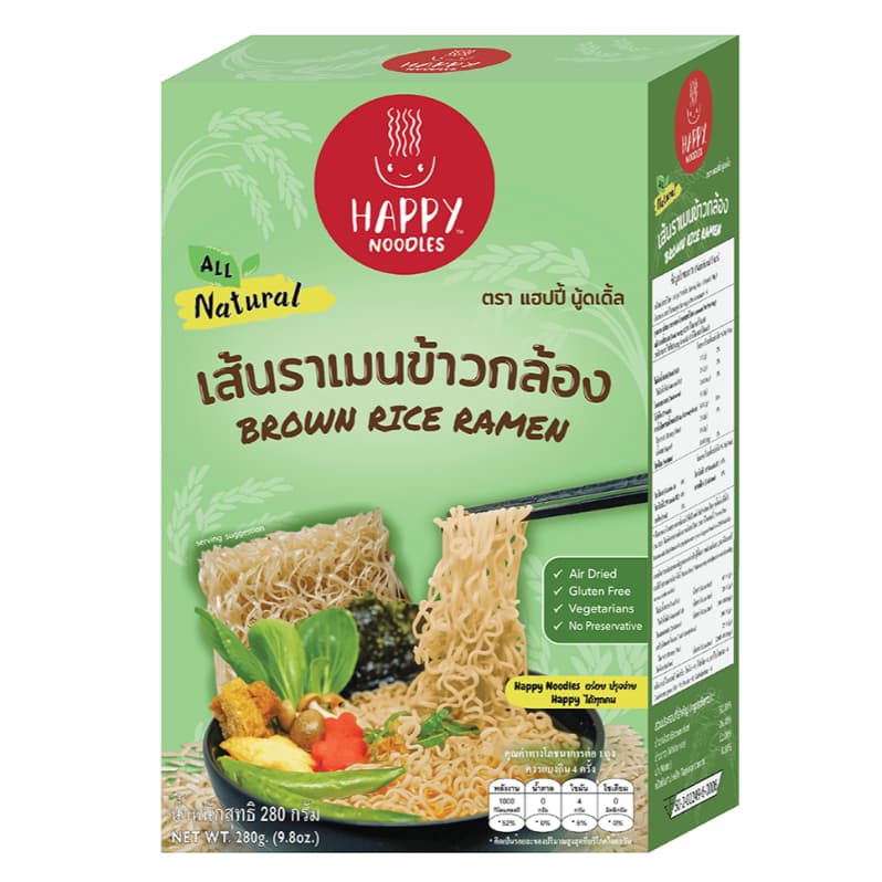 Happy Noodle | เส้นราเมนอบแห้ง ทำจากข้าวจ้าวของไทย ไม่ใส่สารกันเสีย ไม่มีกลูเตน รูปที่ 7
