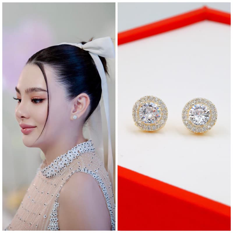 1คู่ ต่างหู CZ CN Jewelry รูปที่ 8