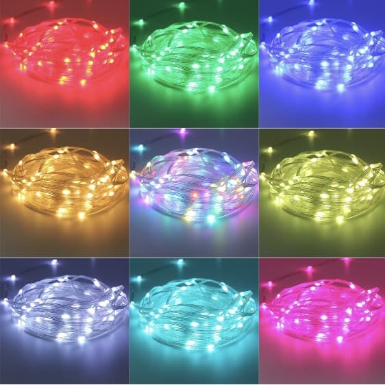 AT.MALL ไฟประดับ ตกแต่ง ไฟกระพริบ LED RGB ยาว 10 เมตร มีแอปพลิเคชั่น+รีโมทคอนโทรล ไว กระพริบตามเสียงเพลง แบบUSB. รูปที่ 6