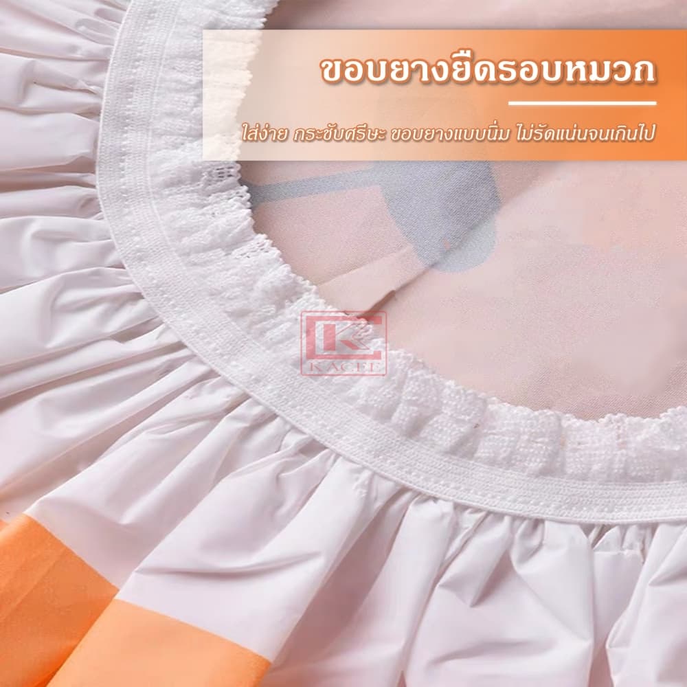 หมวกคลุมผมอาบน้ำ ครอบผม กันน้ำ ลายน่ารัก สีสดใส Shower cap รูปที่ 4