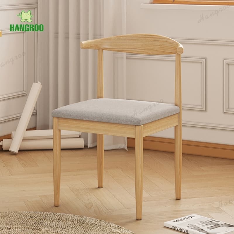 HANGROO เก้าอี้ ลายไม้ เบาะผ้า ประกอบง่าย M17 Woody Chair Hoselife รูปที่ 6