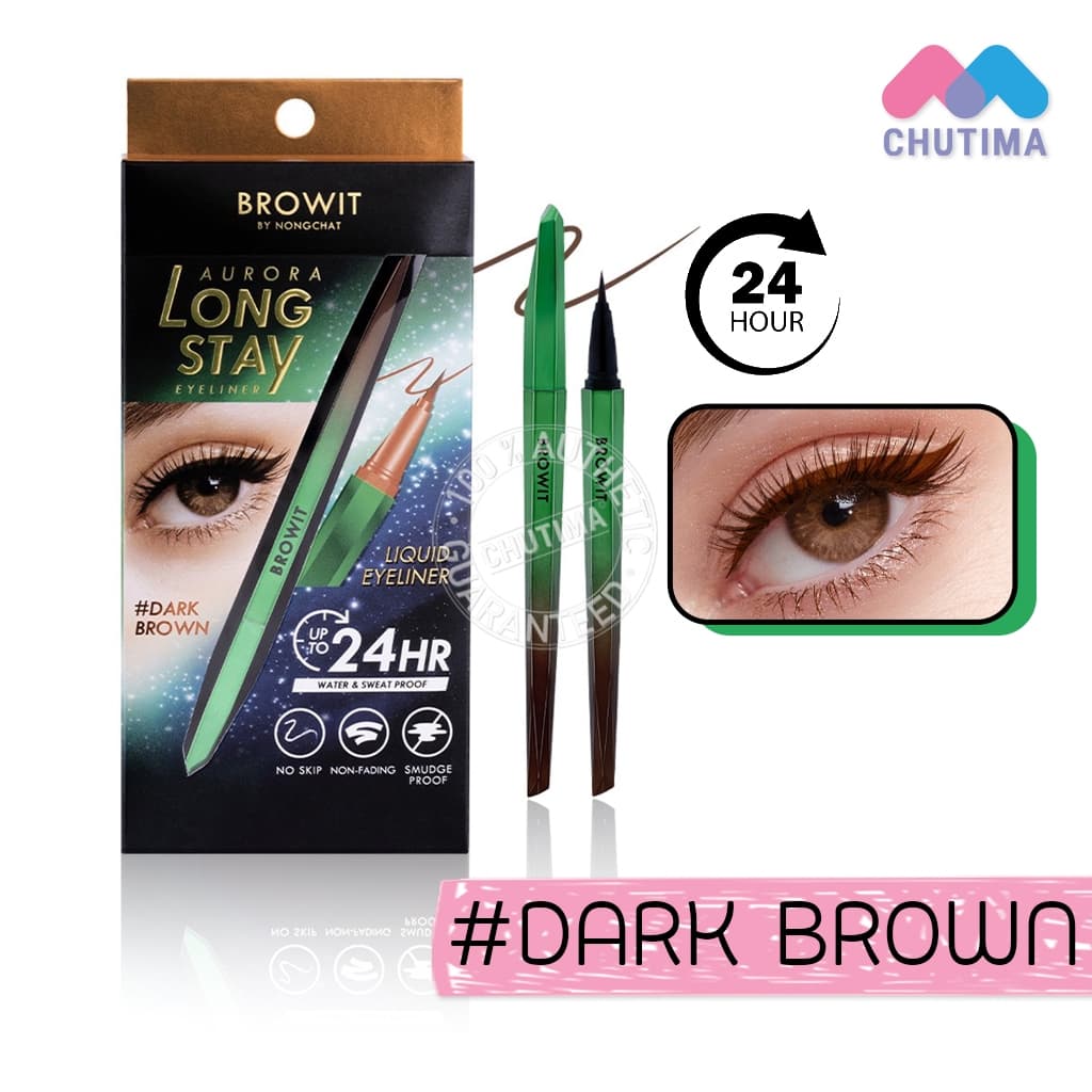 อายไลเนอร์ บราวอิท บายน้องฉัตร เส้นเล็ก คมชัด Browit By NongChat Aurora Long Stay/ Ultra Fine Eyeliner 0.5g. รูปที่ 3