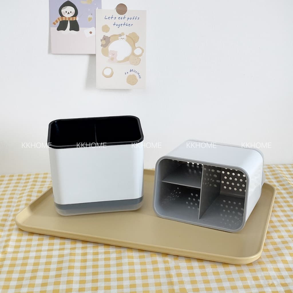 ที่คว่ําจาน ที่ใส่ช้อนส้อม มีช่องระบายน้ำ ที่เก็บช้อน อุปกรณ์ในครัว KKHOME รูปที่ 2