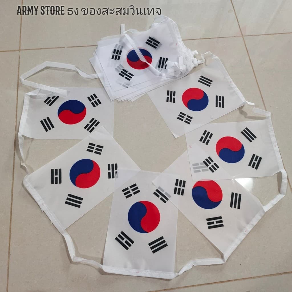 <มีใบกำกับภาษี> ธงราว ธงเชือก นานาชาติ 200 ประเทศทั่วโลก คละชาติได้ เลือกชาติเองได้ String Flag Pole 200 Country รูปที่ 3