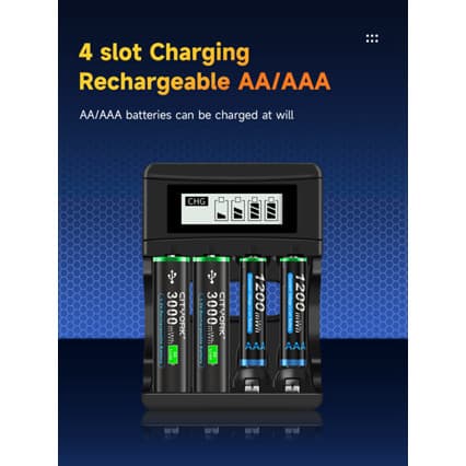 Palo แบบชาร์จใหม่ได้ 1.5V AA/AAA แบตเตอรี่ลิเธียม ถ่านชาร์จ เครื่องชาร์จแบตเตอรี่ รูปที่ 9