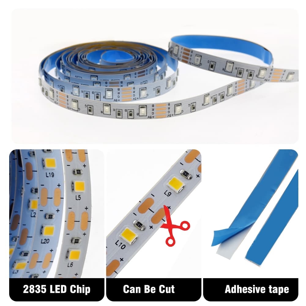 USB หลายสี ไฟเส้น LED 2835 5V นำไฟตกแต่ง ไฟปีใหม่ ไฟเส้นสายยาว ไฟติดห้อง ยืดหยุ่น เปลี่ยนฟรี มี 9 สี ให้เหลือก 5M/ 10M รูปที่ 6