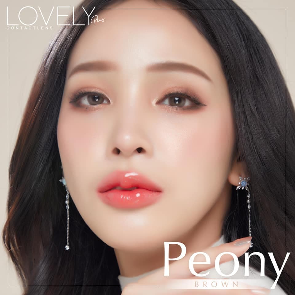 คอนแทคเลนส์ ขนาดมินิBrown/Gray Peony รูปที่ 3