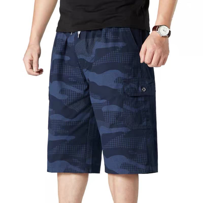 กางเกงขาสั้นยางยืดลายพรางหลายกระเป๋า big size 100% cotton รูปที่ 3