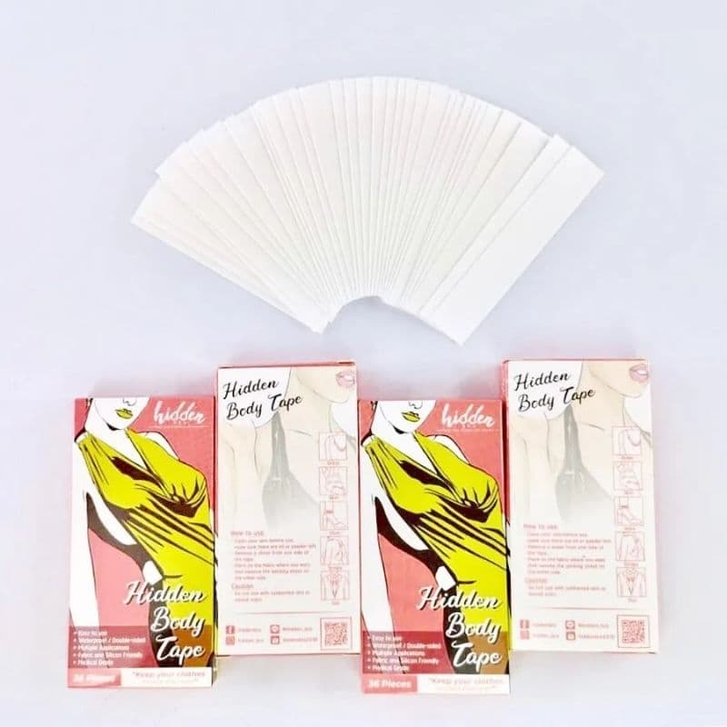Body Tape เทปกันโป๊ เทปแปะกันโป๊ เทปติดเสื้อแบบใส ติดหนึบ ทนนานทั้งวัน // 36 ชิ้นต่อกล่อง รูปที่ 6