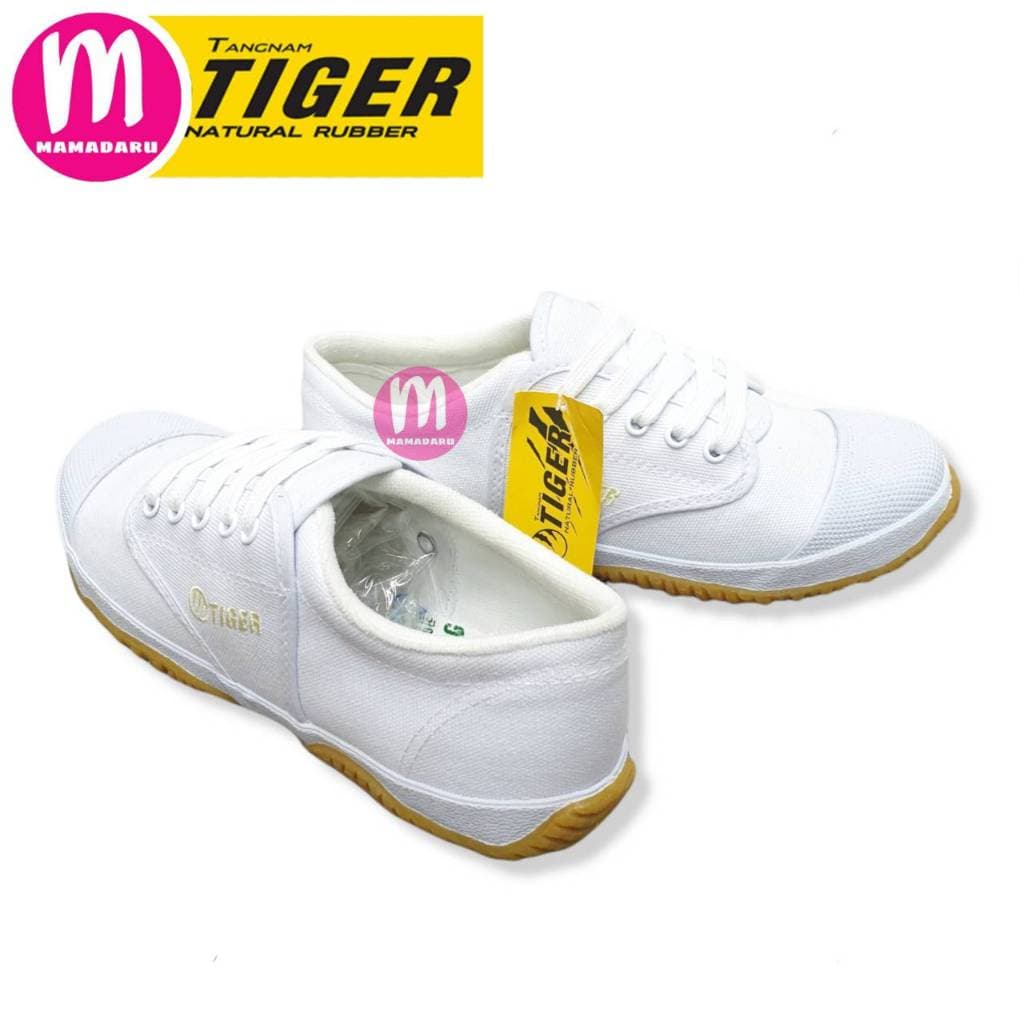 รองเท้าผ้าใบ Tiger ฟุตซอล TG9 พื้นเขียว 205 รองเท้านักเรียน น้ำตาล,ขาว,ดำ ไทเกอร์ รูปที่ 6