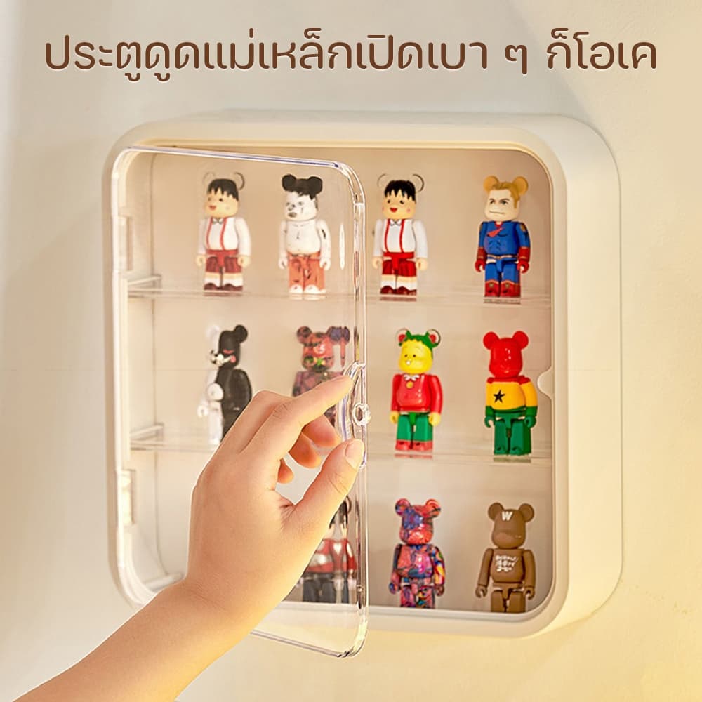 กล่องใส่โมเดล ตู้เก็บตุ๊กตา ชั้นวาง art toy ดีไซน์ติดผนัง ดีไซน์สวยงาม ทันสมัย ซ้อนสามมิติ ประหยัดพื้นที่ 3 ชั้น รูปที่ 9