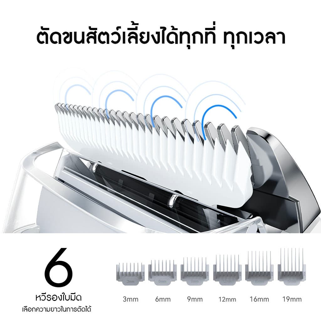 HOMERUNPET Official HC15 Pet Grooming Vacuum Kit ชุดเครื่องตัดแต่งขนสัตว์เลี้ยง 6 in 1 รูปที่ 4