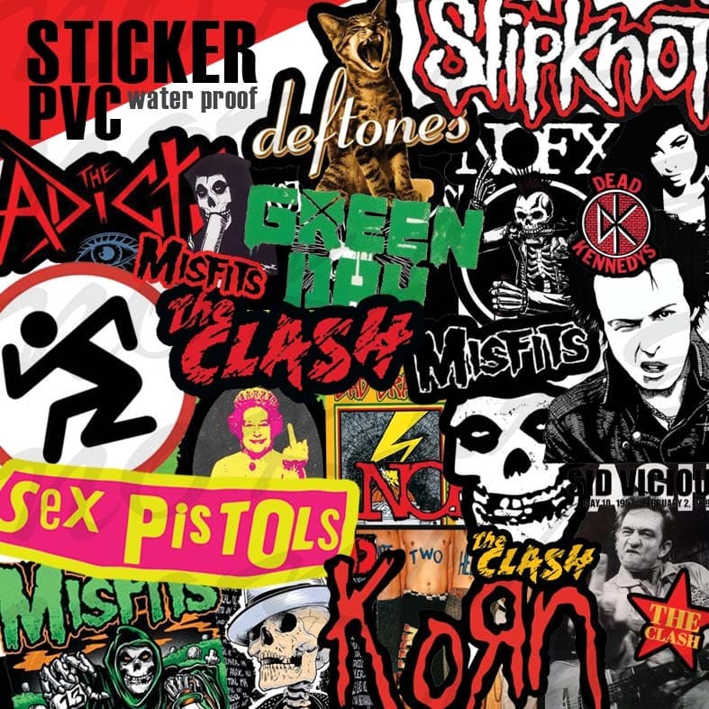 สติ๊กเกอร์วงดนตรี ต่างประเทศ Sticker THE CLASH/ACDC/KORN/SLIPNROT/GREENDAY/NOFX/SEX PISTOLS/MISFITS รูปที่ 1