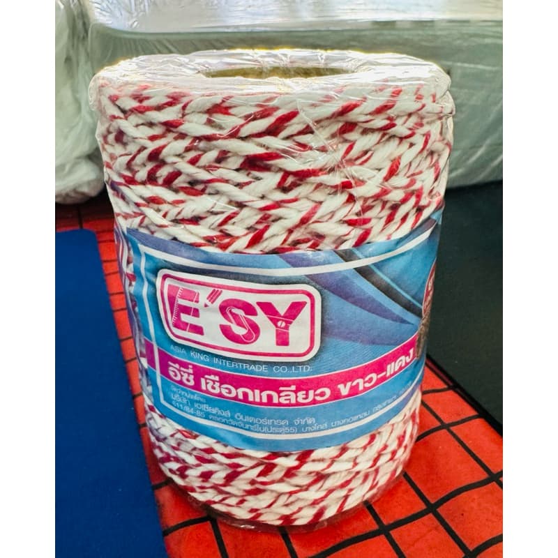เชือกขาวแดง ESY เชือกเกลียว มัด มัดพัสดุ ห่อไปรษณีย์ ยาว 25/100/200 เมตร เชือก US.Station รูปที่ 4