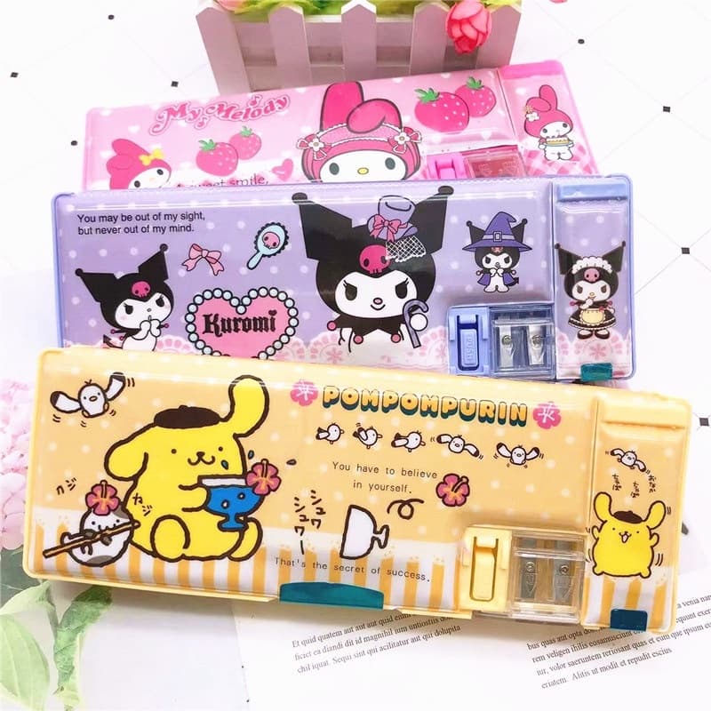 กล่องดินสอ อเนกประสงค์ ลายการ์ตูน Sanrio Hello Kitty สองด้าน สําหรับเด็กนักเรียน รูปที่ 1
