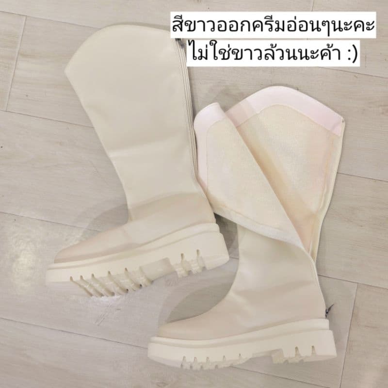 3สี รองเท้าบู้ทยาว บุกำมะหยี่ด้านใน รอบน่องใหญ่พิเศษ แนะนำ+1ไซส์ / ถุงเท้าหนา+2ไซส์ รูปที่ 8