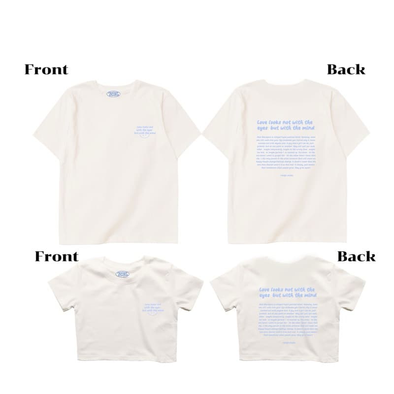 Resign studio เสื้อยืด Crop & Oversize - Love with you รูปที่ 2