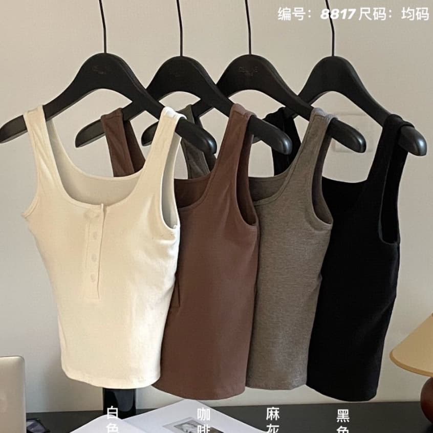 เสื้อกล้ามผ้าร่องงานเกาหลี เสื้อยืดเกาหลี ใส่ทำงาน รูปที่ 1