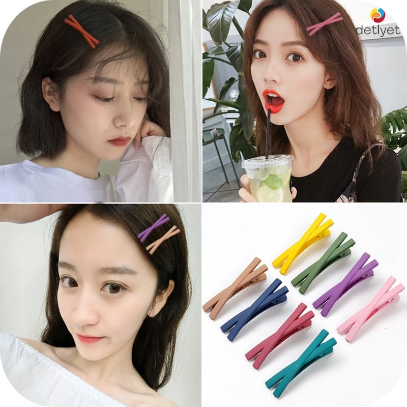 COD1บาทกิ๊บติดผมสีแคนดี้แบบไขว้น่ารักสีแคนดี้เกาหลีเรียบง่ายนักเรียนสำหรับผู้หญิงปากเป็ดเครื่องประดับผม-det รูปที่ 1