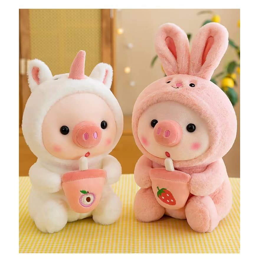 ตุ๊กตาหมู หมอนตุ๊กตานุ่ม รูปการ์ตูนหมูชาไข่มุกน่ารัก ของขวัญวันเกิด ของเล่นสําหรับเด็ก 25 ซม รูปที่ 2