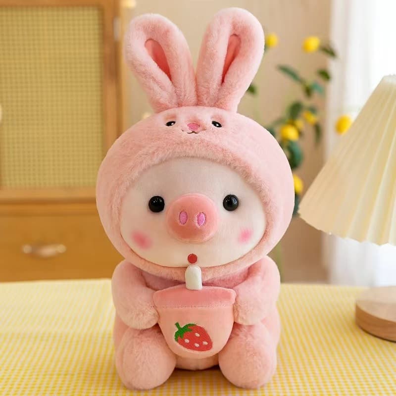 ตุ๊กตาหมู หมอนตุ๊กตานุ่ม รูปการ์ตูนหมูชาไข่มุกน่ารัก ของขวัญวันเกิด ของเล่นสําหรับเด็ก 25 ซม รูปที่ 3