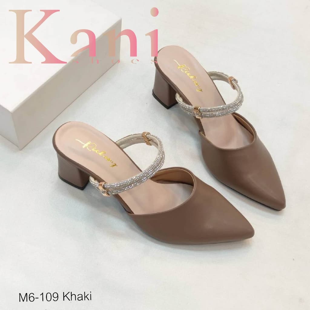 New!!!งานพรีเมี่ยม รองเท้าส้นสูงใส่ได้ทั้งรัดส้นและแบบสวม หนัง PU อย่างดี พื้นรองเท้ามีตัวรับเท้า รูปที่ 4