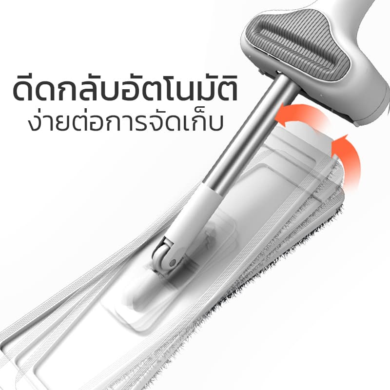 ไม้ถูพื้น รุ่นM2.5 สีขาว การหมุน360องศา ไม้ถูพื้นแบบรีดน้ำ ถูง่ายสบายมือ ไม้ถูพื้นหัวแบน รูปที่ 2